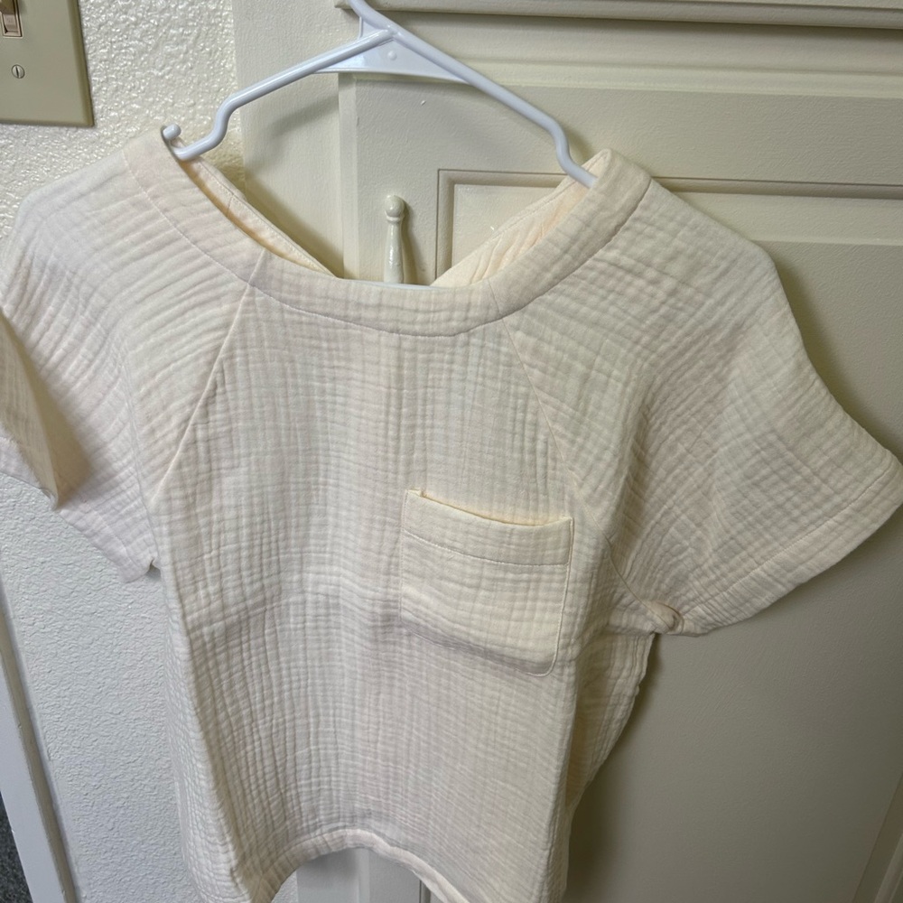 Madewell Lightspun Renwood Button-Back Top size XS in cream